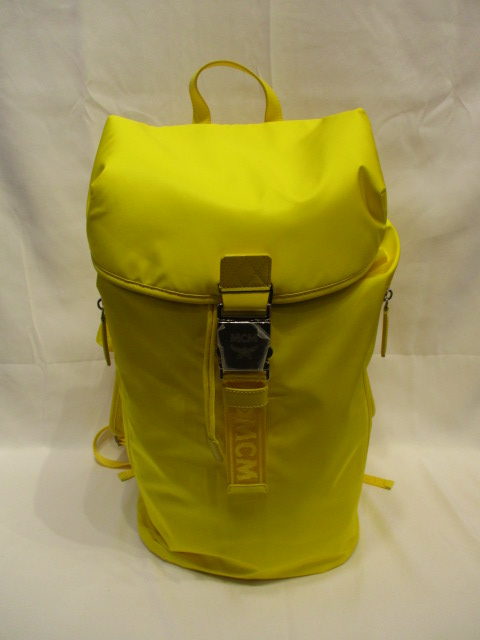MCM-Luft Yellow Nylon Hoodie Backpack - Couture Traders